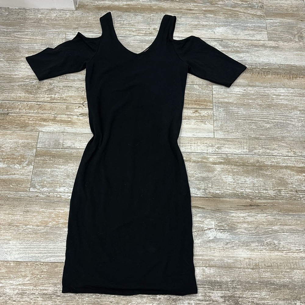 LBD little black bodycon dress with shoulder cut outs NWOT